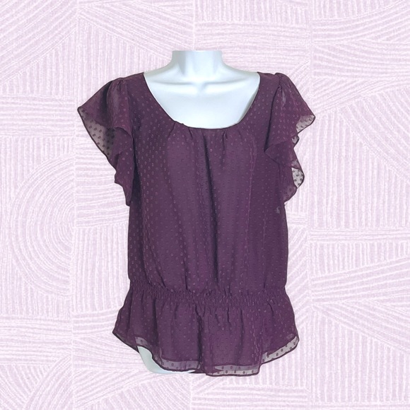 Apt. 9 plum peplum blouse sz Small - Picture 1 of 7